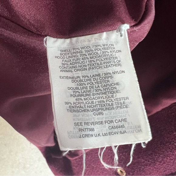 J.crew Chateau stadium cloth by Nello Gori parka jacket size 8 - Picture 9 of 11